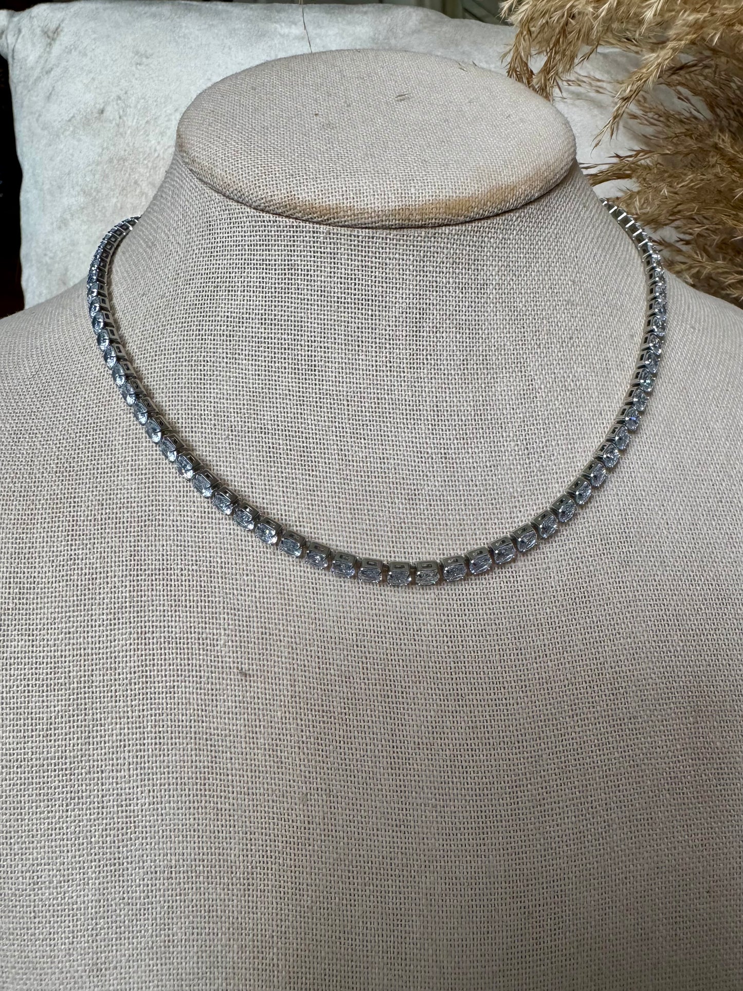 Tennis Plateado Necklace