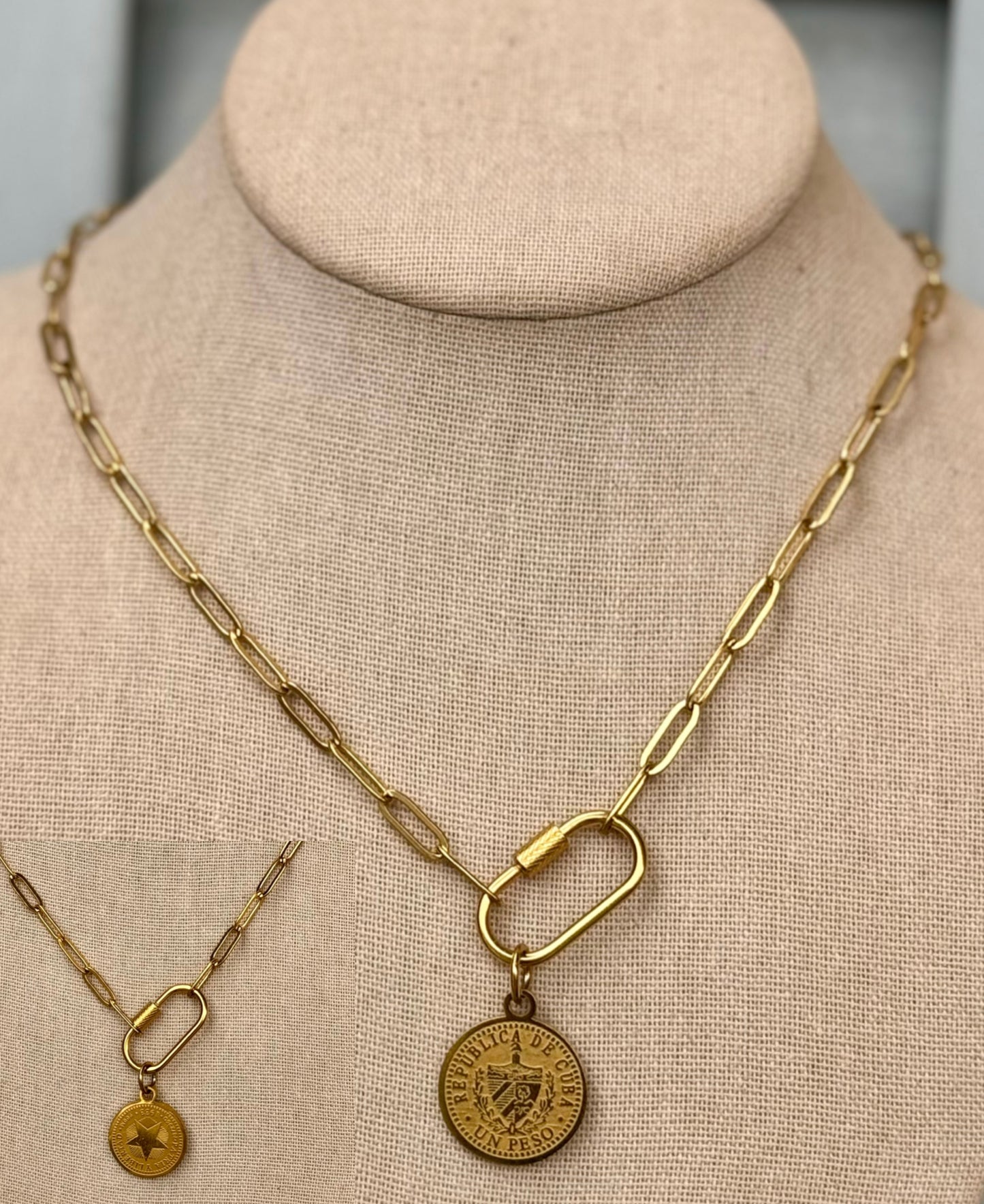 Cuban Peso Paperclip Necklace